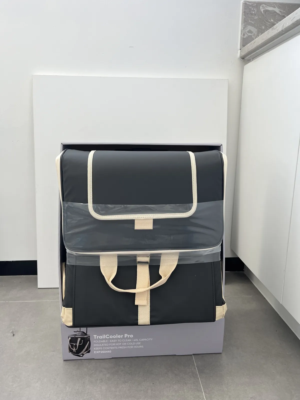 Front of TrailCooler Pro cooler bag retail packaging