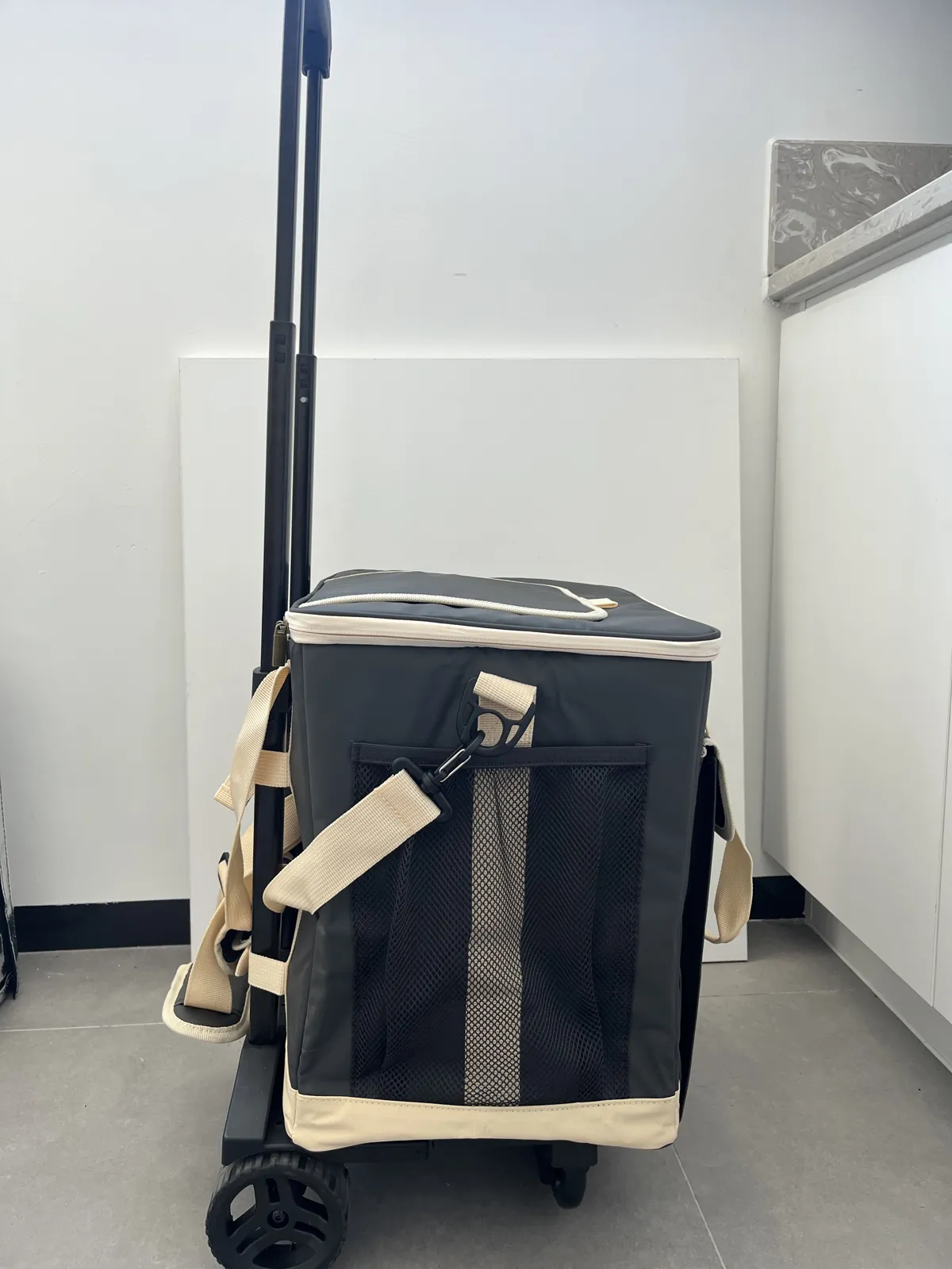 Side view of TrailCooler Pro cooler bag showing a mesh pocket